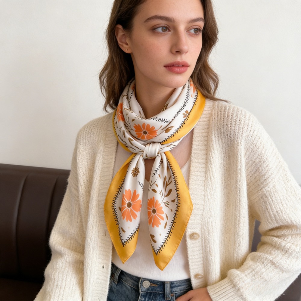 1Pc new printed fashion silk s - đánh giá và giá Silk Scarf Square