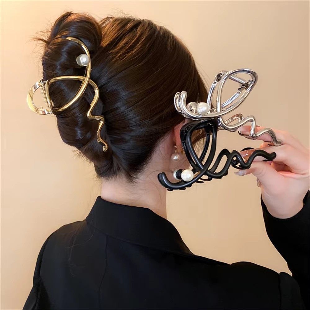 Big Wave Pearl Hair Pin Metal  - đánh giá và giá Women Accessories Sale