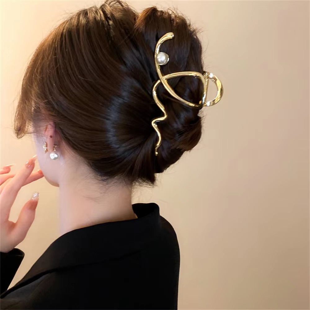Big Wave Pearl Hair Pin Metal  - đánh giá và giá Women Accessories Sale