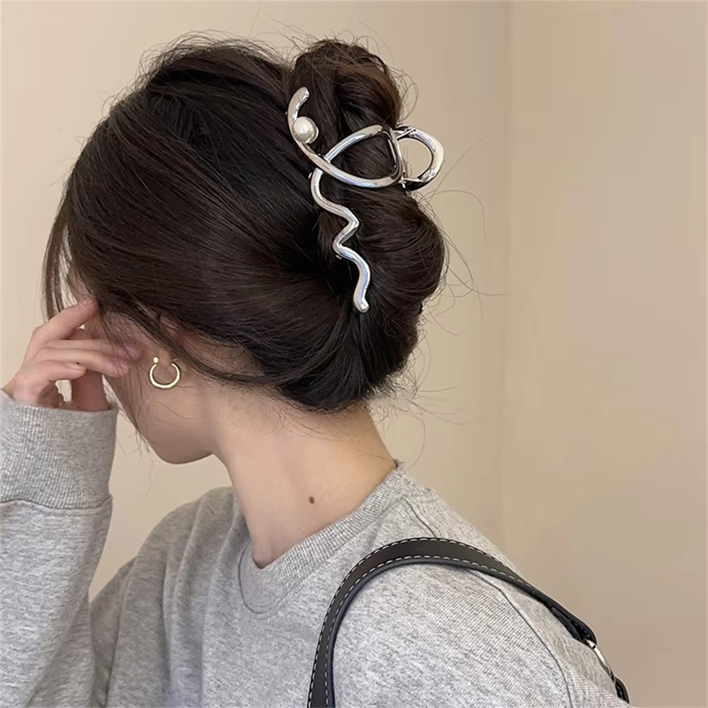 Big Wave Pearl Hair Pin Metal  - đánh giá và giá Women Accessories Sale