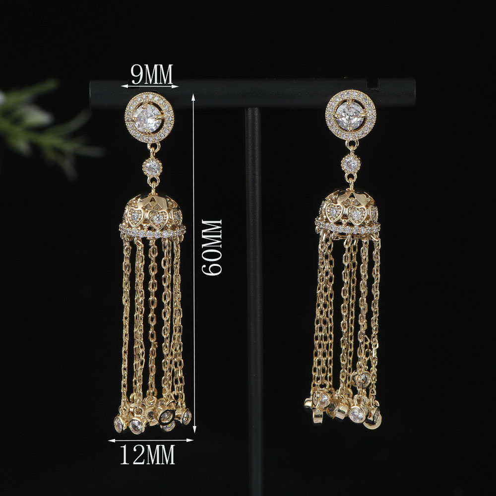 Bông tai tua rua dài hình học  - đánh giá và giá Women Accessories Dubai